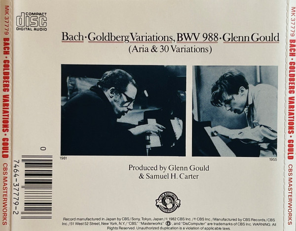 Bach* - Glenn Gould - The Goldberg Variations (CD, Album, RE) (Near Mint (NM or M-)) - Image 2