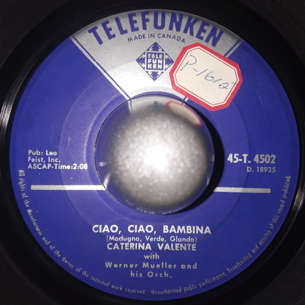Caterina Valente - Ciao, Ciao, Bambina (7", Single) (Very Good Plus (VG+))
