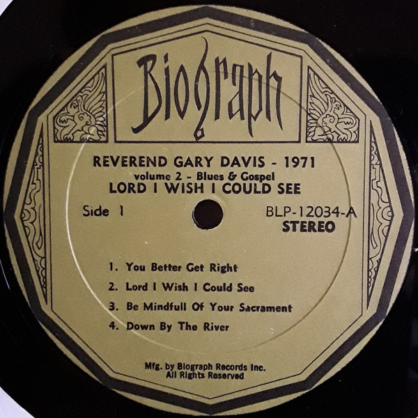 Rev. Gary Davis - Volume 2 - 1971 / Lord I Wish I Could See (LP, Album) (Very Good Plus (VG+)) - Image 3
