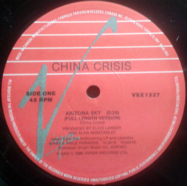 China Crisis - Arizona Sky (12") (Mint (M)) - Image 4