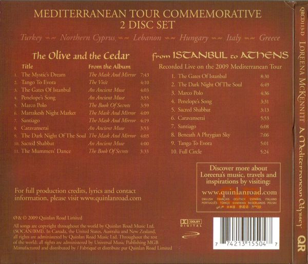 Loreena McKennitt - A Mediterranean Odyssey (2xCD, Comp, Car) (Mint (M)) - Image 2