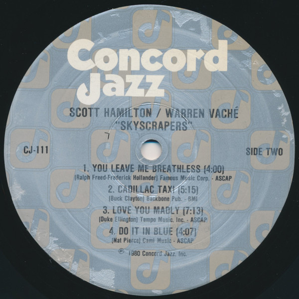 Scott Hamilton - Warren Vaché - Skyscrapers (LP, Album) (Near Mint (NM or M-)) - Image 4