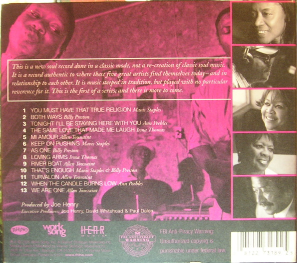 Ann Peebles, Billy Preston, Mavis Staples, Irma Thomas, Allen Toussaint - I Believe To My Soul (Session 01) (CD, Album) (Mint (M)) - Image 2