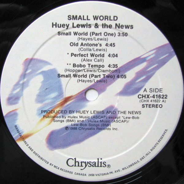 Huey Lewis & The News - Small World (LP, Album) (Mint (M)) - Image 3