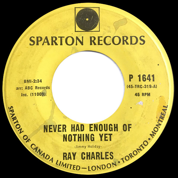 Ray Charles - Yesterday / Never Had Enough Of Nothing Yet (7", Single) (Near Mint (NM or M-))