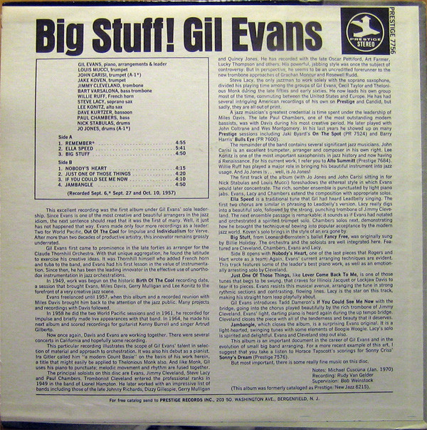 Gil Evans - Big Stuff! (LP, Album, RE, RM, Ele) (Very Good Plus (VG+)) - Image 2