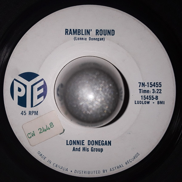 Lonnie Donegan - Pick A Bale O' Cotton / Ramblin' Round (7", Single) (Very Good Plus (VG+)) - Image 2