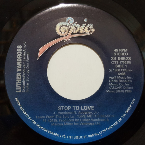 Luther Vandross - Stop To Love (7", Single) (Very Good Plus (VG+))