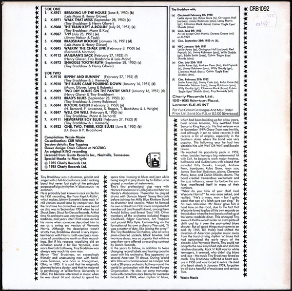 Tiny Bradshaw - Breakin' Up The House (LP, Comp) (Very Good Plus (VG+)) - Image 2