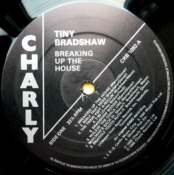 Tiny Bradshaw - Breakin' Up The House (LP, Comp) (Very Good Plus (VG+)) - Image 3