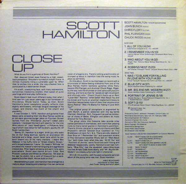 Scott Hamilton - Close Up (LP, Album) (Near Mint (NM or M-)) - Image 3