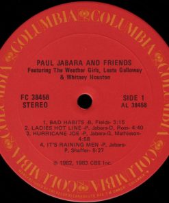 Paul Jabara Featuring The Weather Girls / Leata Galloway / Whitney Houston - Paul Jabara And Friends (LP, Album) (Very Good Plus (VG+)) - Image 3