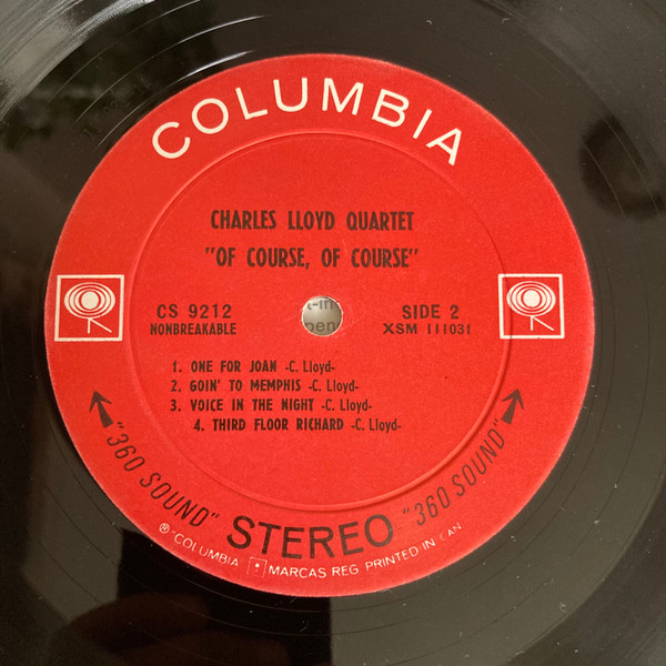 The Charles Lloyd Quartet - Of Course / Of Course (LP, Album) (Very Good (VG)) - Image 4