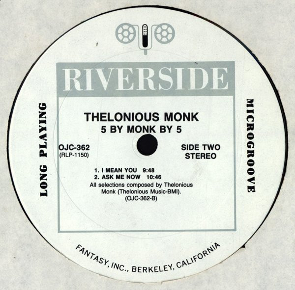 The Thelonious Monk Quintet - 5 By Monk By 5 (LP, Album, RE, RM) (Near Mint (NM or M-)) - Image 4