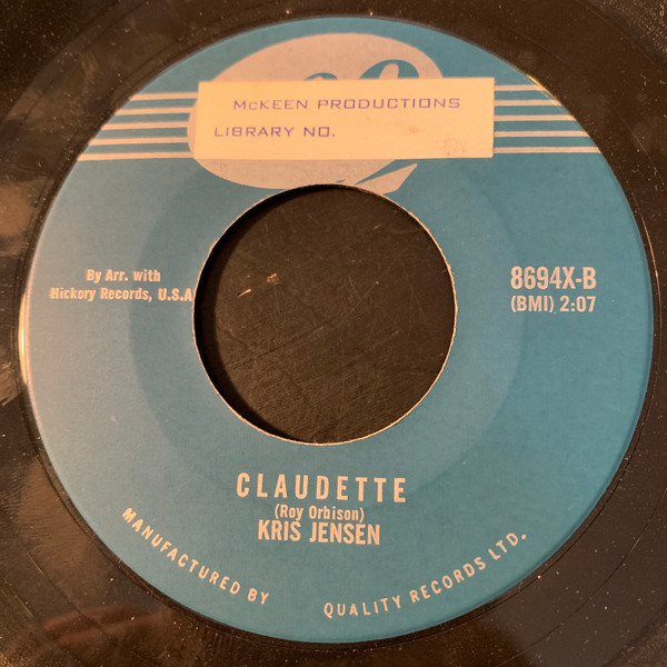 Kris Jensen - Don't Take Her From Me / Claudette (7", Single) (Very Good Plus (VG+)) - Image 2