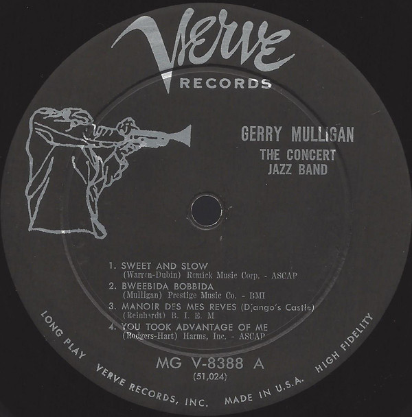 Gerry Mulligan - The Concert Jazz Band (LP, Album, Mono) (Very Good Plus (VG+)) - Image 3