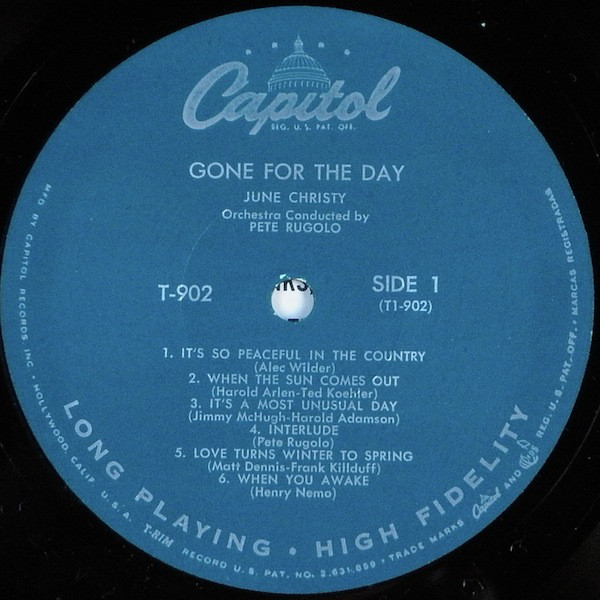 June Christy - Gone For The Day (LP, Album, Mono, Scr) (Very Good (VG)) - Image 3