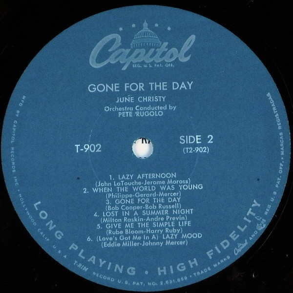 June Christy - Gone For The Day (LP, Album, Mono, Scr) (Very Good (VG)) - Image 4