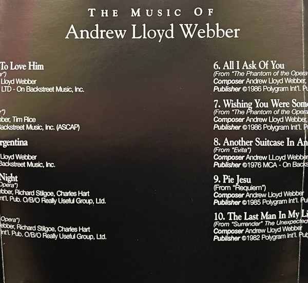 David Lisle - The Music Of Andrew Lloyd Webber (CD) (Near Mint (NM or M-)) - Image 5