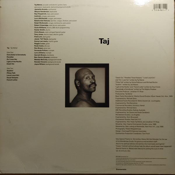 Taj Mahal - Taj (LP, Album) (Very Good Plus (VG+)) - Image 2