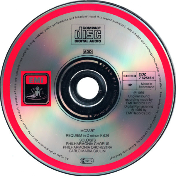 Mozart*, Donath*, Ludwig*, Tear*, Lloyd*, Carlo Maria Giulini - Requiem (CD, Album, RE) (Near Mint (NM or M-)) - Image 3