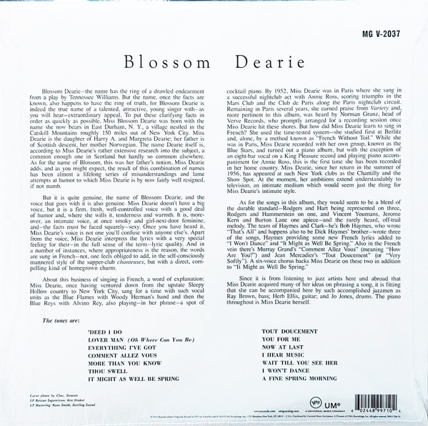 Blossom Dearie - Blossom Dearie (LP, Album, Mono, RE, 180) (Mint (M)) - Image 2
