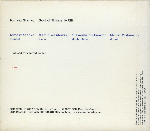 Tomasz Stanko Quartet* - Soul Of Things (CD, Album) (Near Mint (NM or M-)) - Image 2