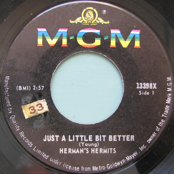Herman's Hermits - Just A Little Bit Better / Sea Cruise (7") (Very Good (VG))