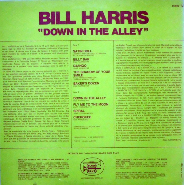 Bill Harris (6) - Down In The Alley (LP, Album) (Very Good (VG)) - Image 2