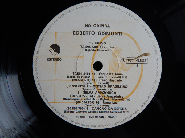 Egberto Gismonti - Nó Caipira (LP, Album) (Near Mint (NM or M-)) - Image 4