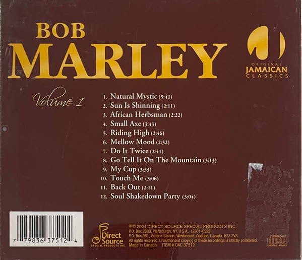 Bob Marley - Vol. 1 (CD, Comp) (Mint (M)) - Image 3