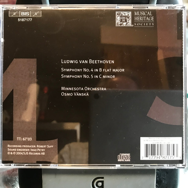 Ludwig van Beethoven, Minnesota Orchestra, Osmo Vänskä - Symphonies Nos. 4 & 5 (CD, Club, RE) (Mint (M)) - Image 2