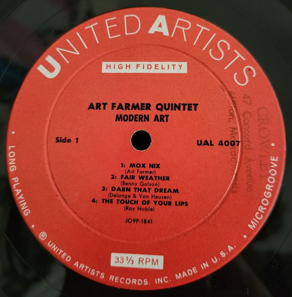 Art Farmer - Modern Art (LP, Album, Mono) (Very Good Plus (VG+)) - Image 3