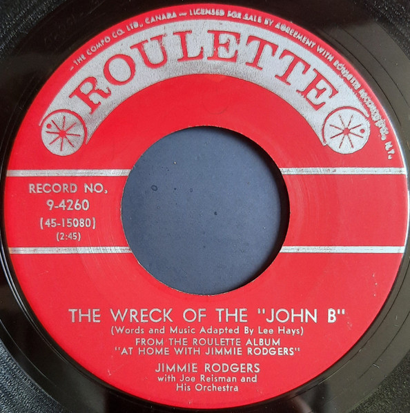 Jimmie Rodgers (2) - The Wreck Of The "John B" / Four Little Girls In Boston (7") (Very Good (VG))