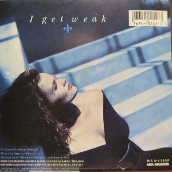 Belinda Carlisle - I Get Weak (7", Single) (Very Good Plus (VG+)) - Image 2