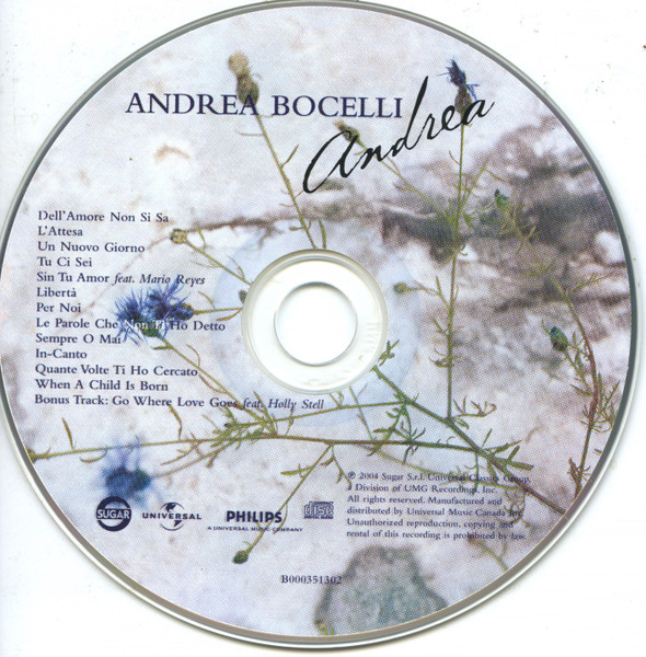 Andrea Bocelli - Andrea (CD, Album) (Near Mint (NM or M-)) - Image 3