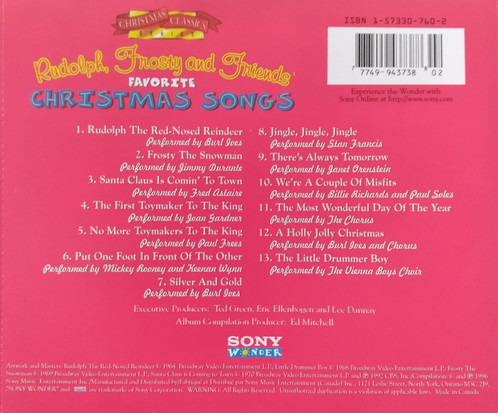 Various - Rudolph, Frosty And Friends Favorite Christmas Songs (CD, Comp) (Near Mint (NM or M-)) - Image 2