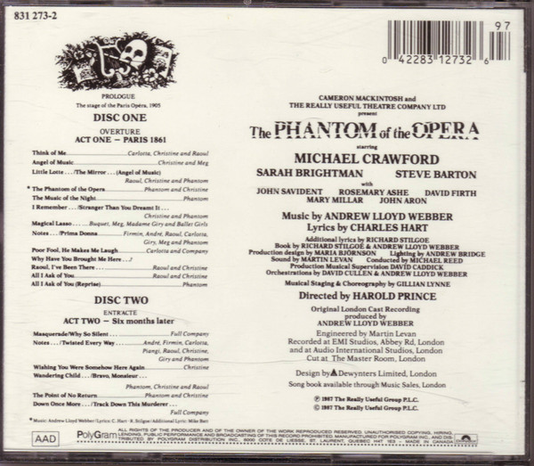 Andrew Lloyd Webber - The Phantom Of The Opera (2xCD, Album) (Near Mint (NM or M-)) - Image 2