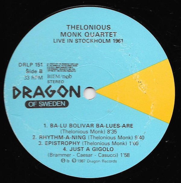Thelonious Monk Quartet* - Live In Stockholm 1961 (2xLP, Album) (Near Mint (NM or M-)) - Image 4