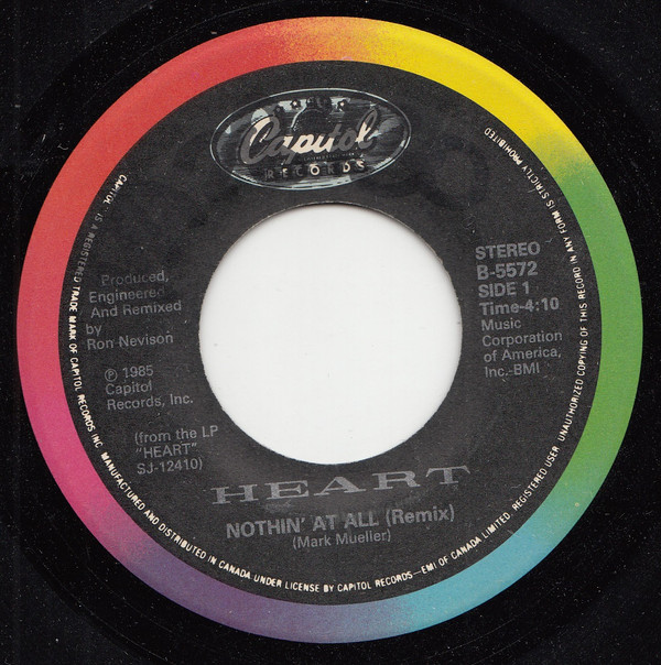 Heart - Nothin' At All (7", Single) (Near Mint (NM or M-)) - Image 2
