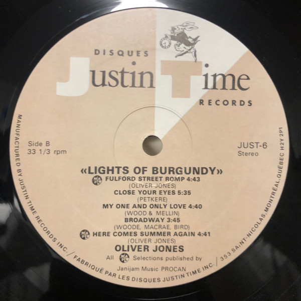 Oliver Jones (5) - Lights Of Burgundy (LP, Album) (Very Good Plus (VG+)) - Image 4
