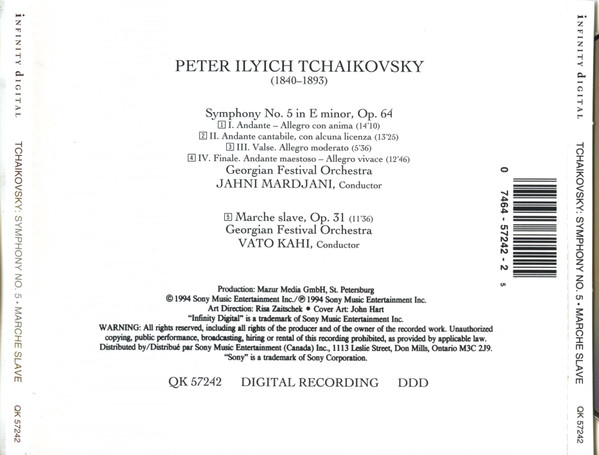 Pyotr Ilyich Tchaikovsky - Symphony No. 5 / Marche Slave (CD, Album) (Near Mint (NM or M-)) - Image 2
