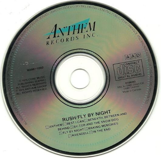 Rush - Fly By Night (CD, Album, Club, RE) (Near Mint (NM or M-)) - Image 2