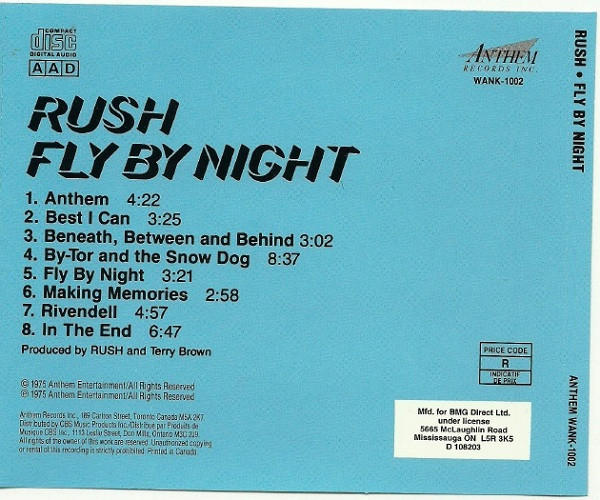 Rush - Fly By Night (CD, Album, Club, RE) (Near Mint (NM or M-)) - Image 3
