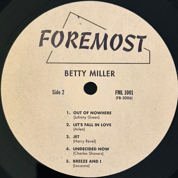 Betty Miller Trio* - A Jazz Piano Heatwave (LP, Album, Mono, RE) (Very Good (VG)) - Image 4