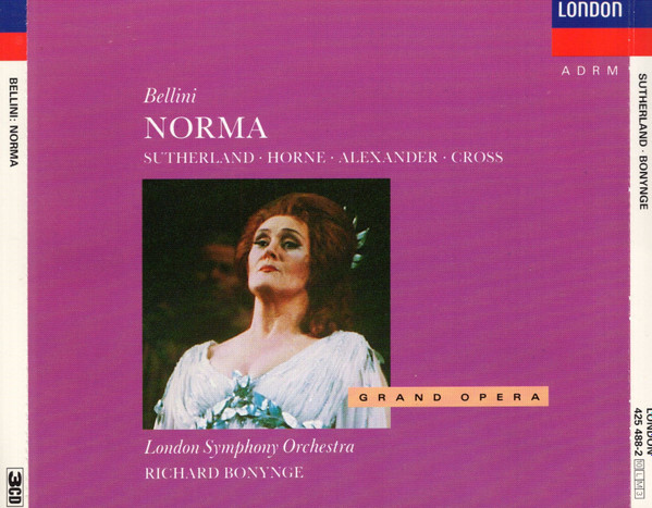 Bellini* / Sutherland*, Horne*, Alexander*, Cross*, London Symphony Orchestra, Richard Bonynge - Norma (3xCD, Album, RE, RM) (Near Mint (NM or M-))