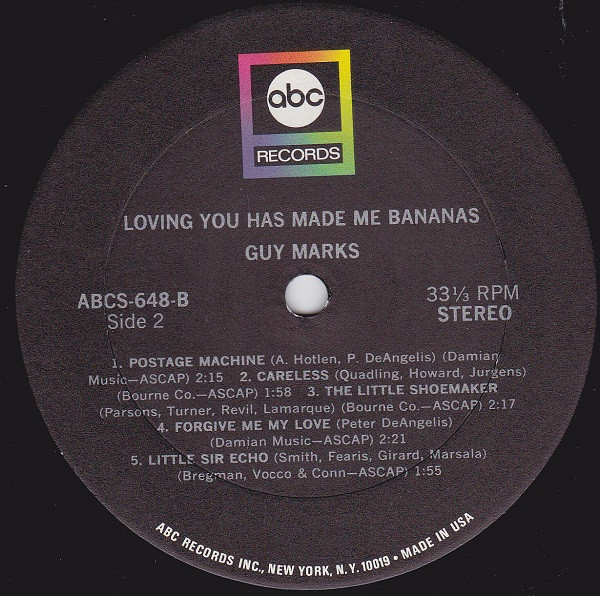 Guy Marks - Loving You Has Made Me Bananas (LP, Album) (Very Good Plus (VG+)) - Image 4