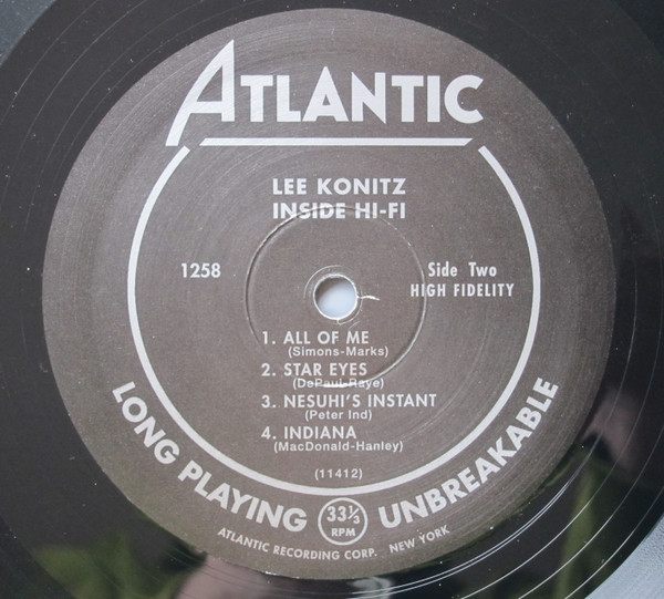Lee Konitz - Inside Hi Fi (LP, Album, RE) (Very Good Plus (VG+)) - Image 4