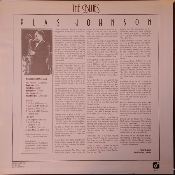 Plas Johnson - The Blues (LP, Album) (Very Good Plus (VG+)) - Image 2