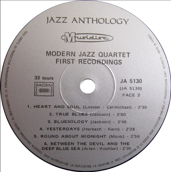 The Modern Jazz Quartet - First Recordings 1952 (LP, Album, RE) (Near Mint (NM or M-)) - Image 4